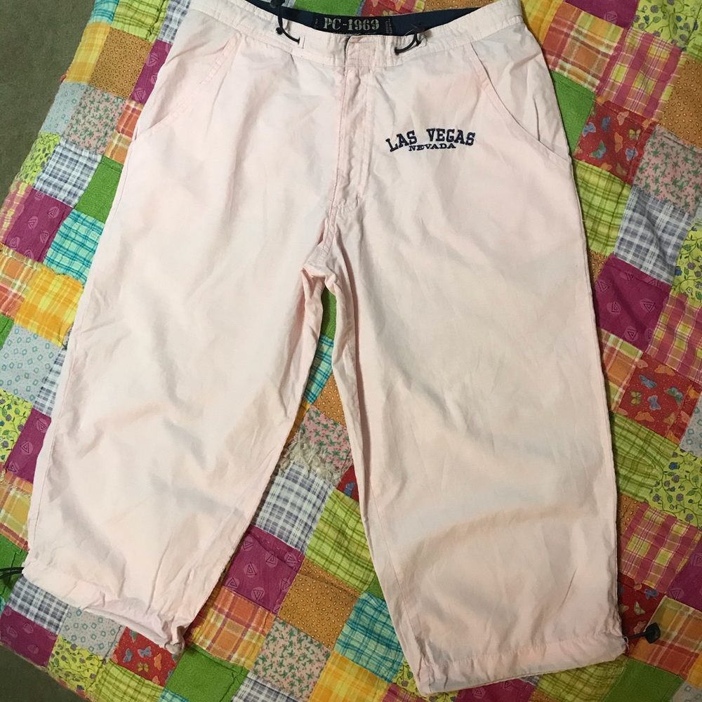 Pale Pink Parachute Capri Pants